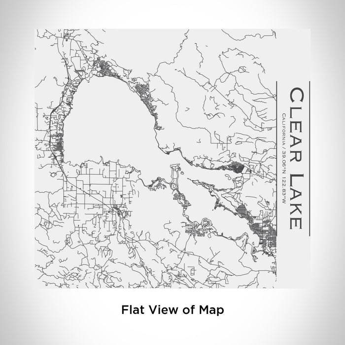 Rendered View of Clear Lake California Map Engraving on 17oz Stainless Steel Insulated Tumbler in White