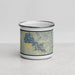 Front View Custom Clear Lake California Map Enamel Mug in Woodblock