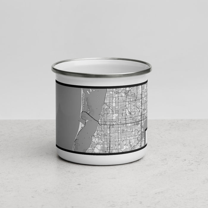 Front View Custom Clearwater Florida Map Enamel Mug in Classic