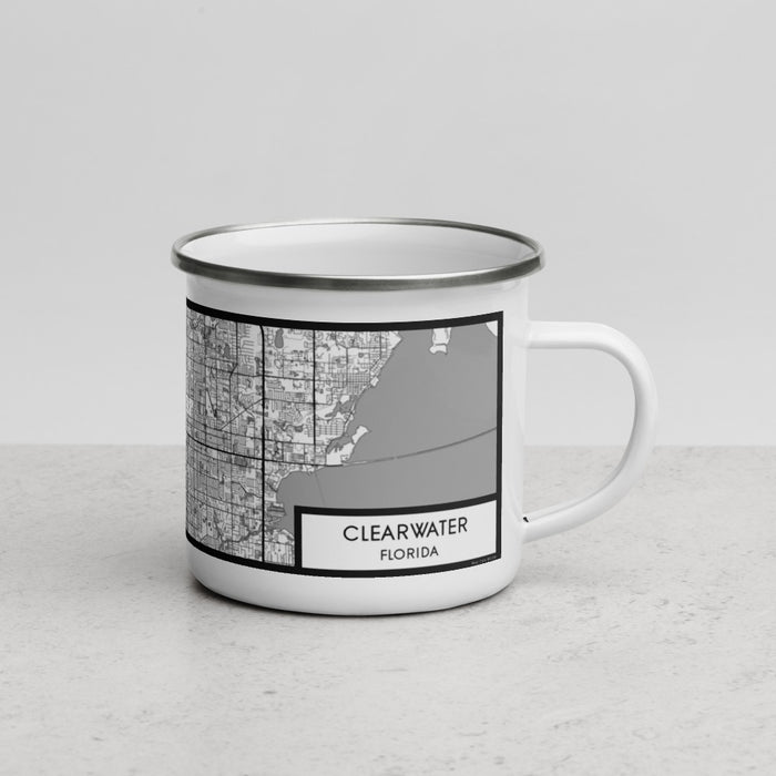 Right View Custom Clearwater Florida Map Enamel Mug in Classic