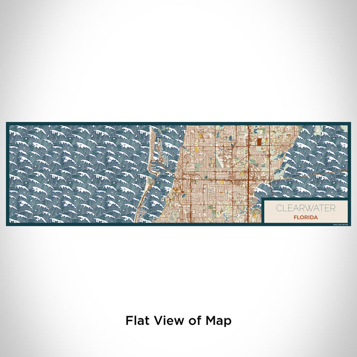 Flat View of Map Custom Clearwater Florida Map Enamel Mug in Woodblock