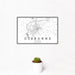 12x18 Cleburne Texas Map Print Landscape Orientation in Classic Style With Small Cactus Plant in White Planter