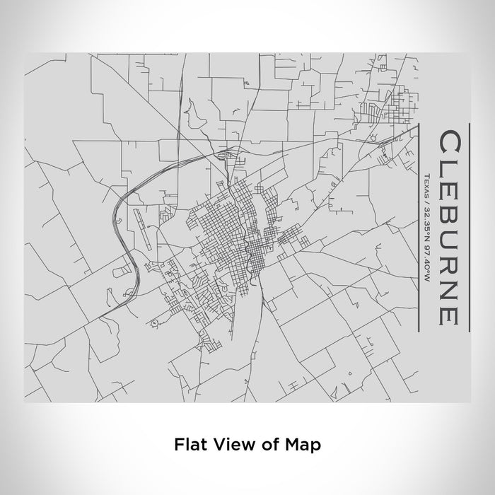 Rendered View of Cleburne Texas Map Engraving on 20oz Stainless Steel Insulated Bottle with Bamboo Top