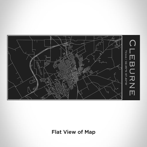 Rendered View of Cleburne Texas Map Engraving on 17oz Stainless Steel Insulated Cola Bottle in Black