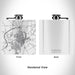 Rendered View of Cleburne Texas Map Engraving on 6oz Stainless Steel Flask in White