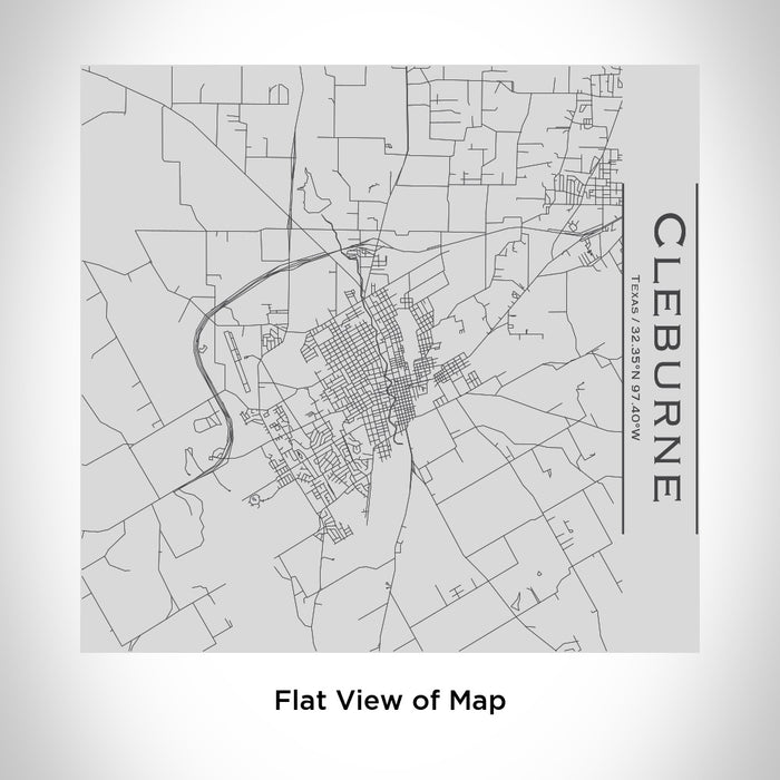 Rendered View of Cleburne Texas Map Engraving on 17oz Stainless Steel Insulated Tumbler