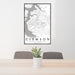 24x36 Clemson South Carolina Map Print Portrait Orientation in Classic Style Behind 2 Chairs Table and Potted Plant