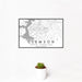 12x18 Clemson South Carolina Map Print Landscape Orientation in Classic Style With Small Cactus Plant in White Planter