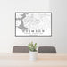 24x36 Clemson South Carolina Map Print Landscape Orientation in Classic Style Behind 2 Chairs Table and Potted Plant