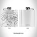 Rendered View of Clemson South Carolina Map Engraving on 6oz Stainless Steel Flask in White