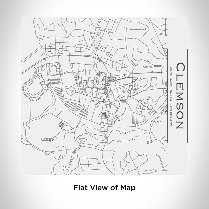 Rendered View of Clemson South Carolina Map Engraving on 17oz Stainless Steel Insulated Tumbler in White