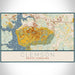 Clemson South Carolina Map Print Landscape Orientation in Woodblock Style With Shaded Background