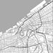 Cleveland Ohio Map Print in Classic Style Zoomed In Close Up Showing Details