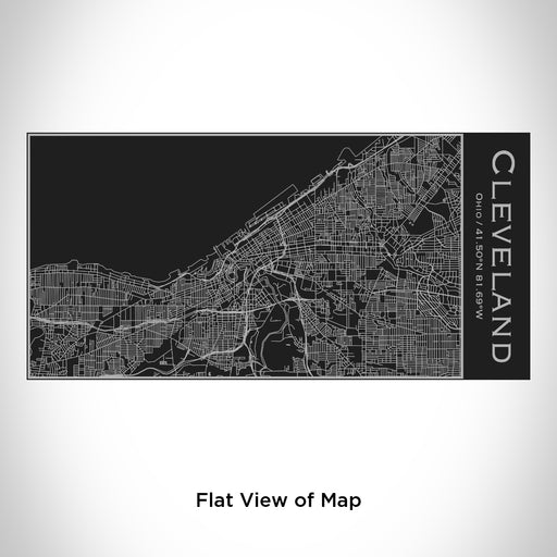Rendered View of Cleveland Ohio Map Engraving on 17oz Stainless Steel Insulated Cola Bottle in Black
