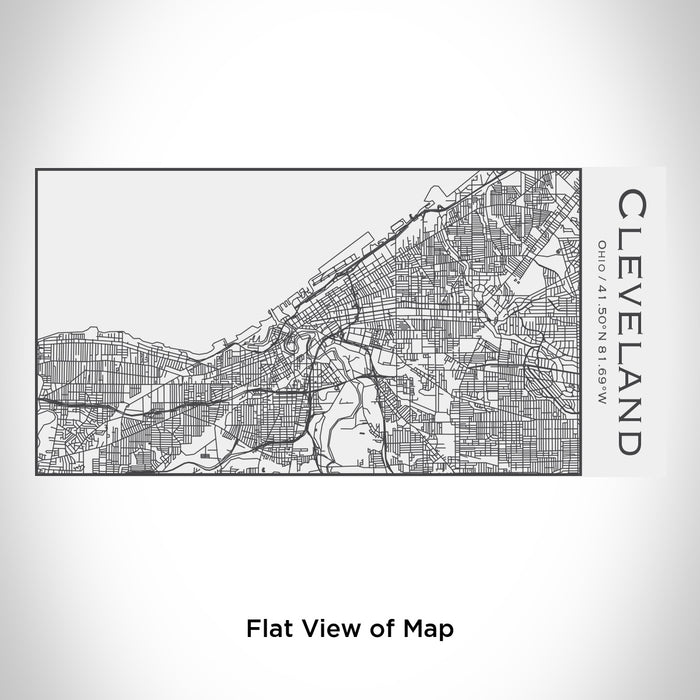 Rendered View of Cleveland Ohio Map Engraving on 17oz Stainless Steel Insulated Cola Bottle in White