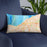 Custom Cleveland Ohio Map Throw Pillow in Watercolor on Blue Colored Chair