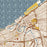 Cleveland Ohio Map Print in Woodblock Style Zoomed In Close Up Showing Details
