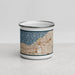 Front View Custom Cleveland Ohio Map Enamel Mug in Woodblock