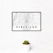12x18 Cleveland Tennessee Map Print Landscape Orientation in Classic Style With Small Cactus Plant in White Planter