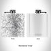 Rendered View of Cleveland Tennessee Map Engraving on 6oz Stainless Steel Flask in White