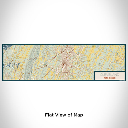 Flat View of Map Custom Cleveland Tennessee Map Enamel Mug in Woodblock