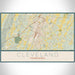 Cleveland Tennessee Map Print Landscape Orientation in Woodblock Style With Shaded Background