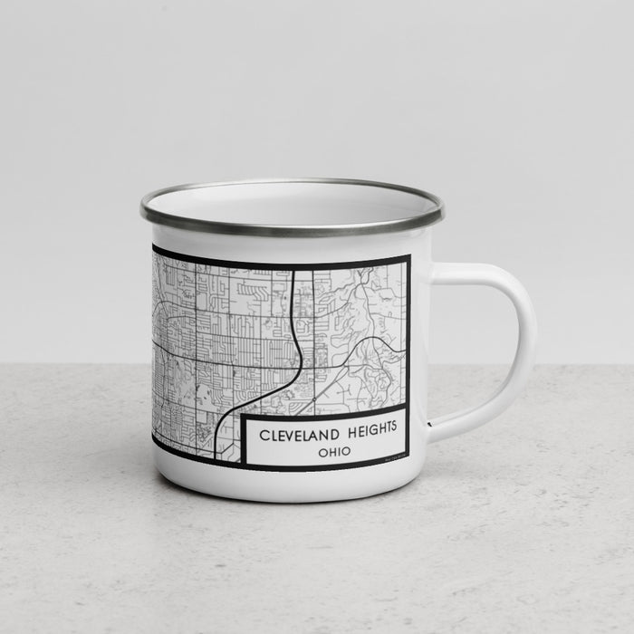Right View Custom Cleveland Heights Ohio Map Enamel Mug in Classic