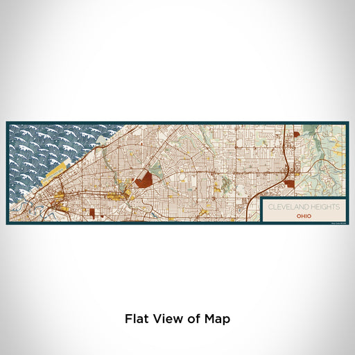 Flat View of Map Custom Cleveland Heights Ohio Map Enamel Mug in Woodblock