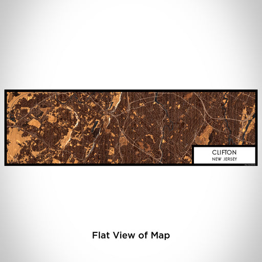 Flat View of Map Custom Clifton New Jersey Map Enamel Mug in Ember