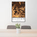 24x36 Clifton Virginia Map Print Portrait Orientation in Ember Style Behind 2 Chairs Table and Potted Plant