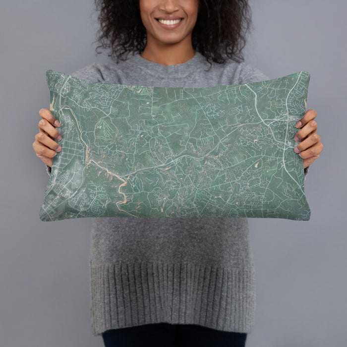 Person holding 20x12 Custom Clifton Virginia Map Throw Pillow in Afternoon