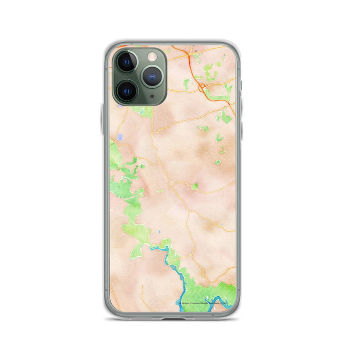 Custom iPhone 11 Pro Clifton Virginia Map Phone Case in Watercolor