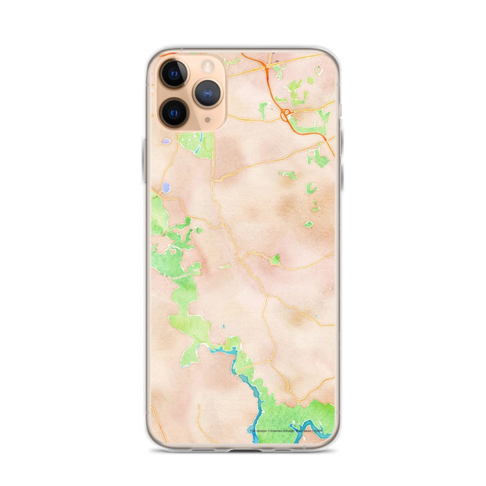 Custom iPhone 11 Pro Max Clifton Virginia Map Phone Case in Watercolor