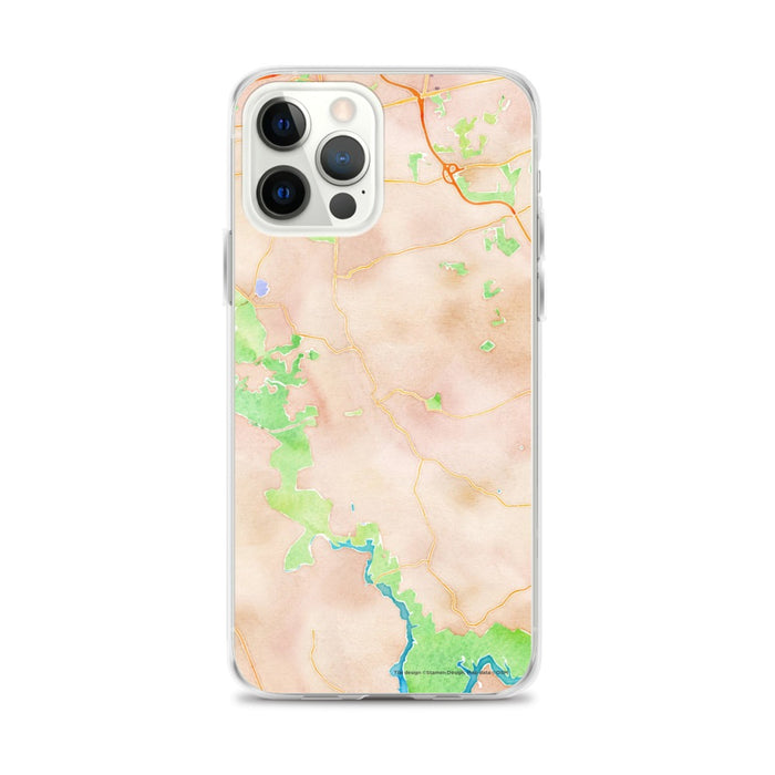 Custom iPhone 12 Pro Max Clifton Virginia Map Phone Case in Watercolor