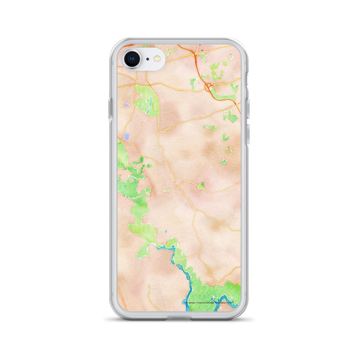 Custom iPhone SE Clifton Virginia Map Phone Case in Watercolor