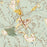 Clifton Virginia Map Print in Woodblock Style Zoomed In Close Up Showing Details