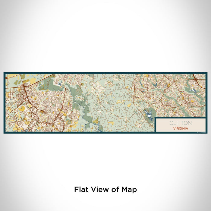 Flat View of Map Custom Clifton Virginia Map Enamel Mug in Woodblock