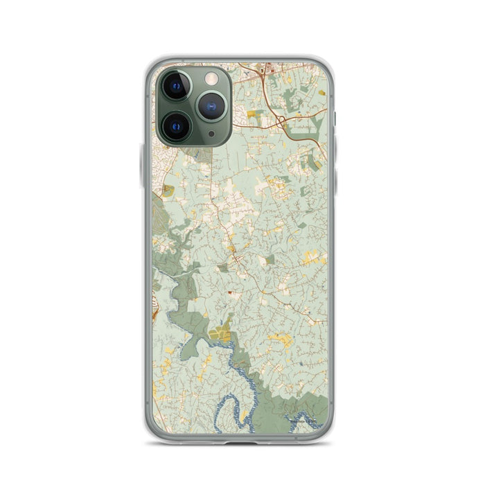 Custom iPhone 11 Pro Clifton Virginia Map Phone Case in Woodblock