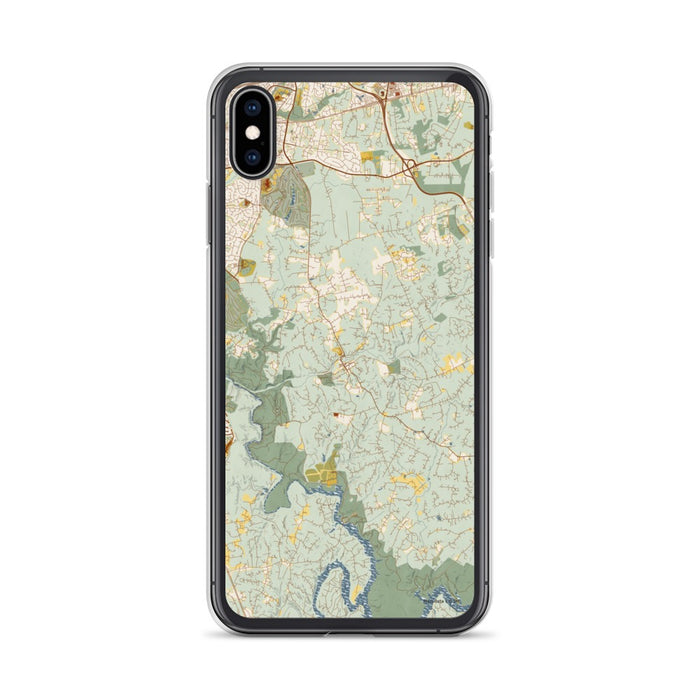 Custom iPhone XS Max Clifton Virginia Map Phone Case in Woodblock