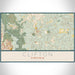 Clifton Virginia Map Print Landscape Orientation in Woodblock Style With Shaded Background