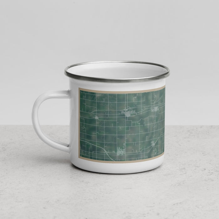 Left View Custom Clinton County Illinois Map Enamel Mug in Afternoon