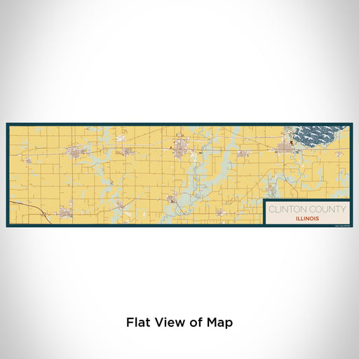 Flat View of Map Custom Clinton County Illinois Map Enamel Mug in Woodblock