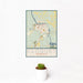 12x18 Cloquet Minnesota Map Print Portrait Orientation in Woodblock Style With Small Cactus Plant in White Planter