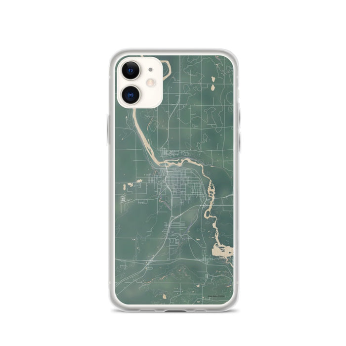 Custom iPhone 11 Cloquet Minnesota Map Phone Case in Afternoon