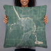Person holding 22x22 Custom Cloquet Minnesota Map Throw Pillow in Afternoon