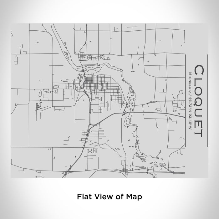 Rendered View of Cloquet Minnesota Map Engraving on 20oz Stainless Steel Insulated Bottle with Bamboo Top