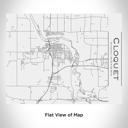 Rendered View of Cloquet Minnesota Map Engraving on 20oz Stainless Steel Insulated Bottle with Bamboo Top in White