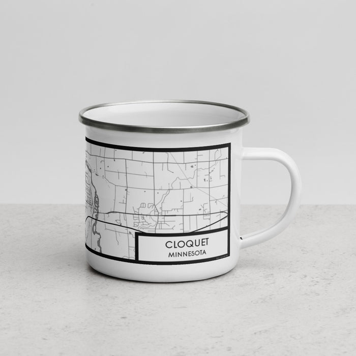 Right View Custom Cloquet Minnesota Map Enamel Mug in Classic