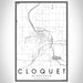 Cloquet Minnesota Map Print Portrait Orientation in Classic Style With Shaded Background