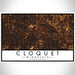 Cloquet Minnesota Map Print Landscape Orientation in Ember Style With Shaded Background
